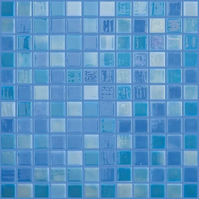 Modern 1X1 093403M LUX Blue Lagoon Glossy Glass- 403 Mosaic Tile