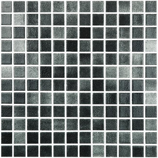 Modern 1X1 Squares 093509MANTID Black Cloud Anti-slip Glass - 509 Mosaic Tile