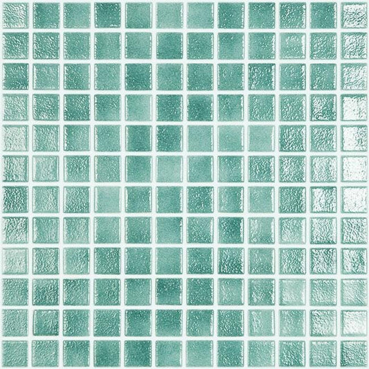 Modern 1X1 093516M Fog Dark Caribbean Green Glossy Glass - 516 Mosaic Tile