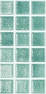 Modern 1X1 093516M Fog Dark Caribbean Green Glossy Glass - 516 Mosaic Tile - B2C TILE OUTLET