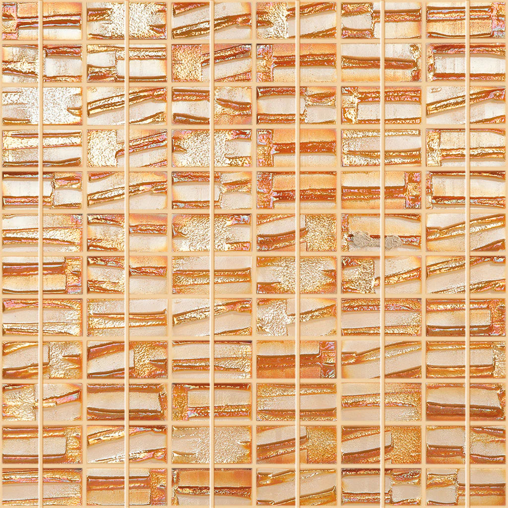 MODERN 1X1 093655M TITAN GOLD ORANGE - 655 MOSAIC TILE - B2C TILE OUTLET