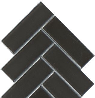 Modern 2X4 Black Herringbone Iridescent Glass Mosaic Tile B2C-IRISRA1011MO - B2C TILE OUTLET