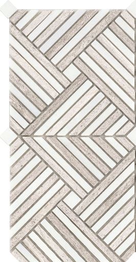 Modern 12X12 Cream Cross Pattern Polished Marble Mosaic Tile B2C-ALLUCR1212MPL - B2C TILE OUTLET