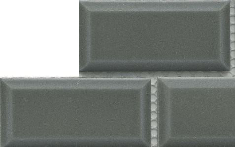 Classic 2X4 Gray Subway Glossy Porcelain Mosaic Tile B2C-REWAGR1112MBV - B2C TILE OUTLET