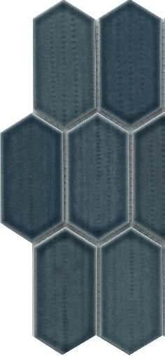 Modern 2X3 Navy Blue Hexagon Picket Glossy Porcelain Mosaic Tile B2C-OMNINA1012MPKP