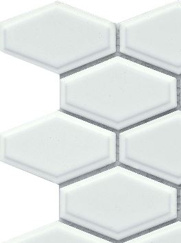 Classic 4" White Subway Hexagon Glossy Porcelain Mosaic Tile B2C-REWAWH1011MHW - B2C TILE OUTLET