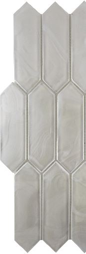 Modern 1.5X4.5 White Picket Satin Glass Mosaic Tile B2C-SPLAWH1014MPK