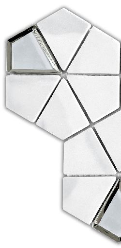 Modern 4X4 White Kaleidoscope Glossy Recycled Glass Mosaic Tile B2C-LAMOWH0911MKA