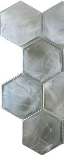Modern 3" Green Hexagon Glossy Glass Mosaic Tile B2C-SPLAMO1113MH3