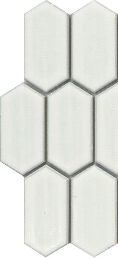 Modern 2X3 Ivory Hexagon Glossy Porcelain Mosaic Tile B2C-OMNIIV1012MPKP