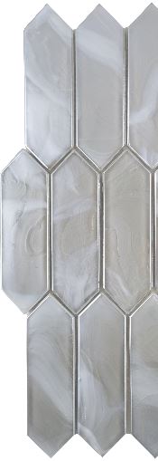 Modern 1.5X4.5 Silver Picket Satin Glass Mosaic Tile B2C-SPLASI1014MPK - B2C TILE OUTLET