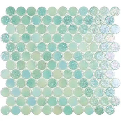 Modern C25 SHELL CRYSTAL 553 CIRCLE Glossy Glass - Mosaic Tile