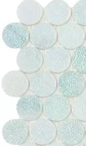 Modern C25 573 CRYSTAL MINT CIRCLE Glossy Glass - Mosaic Tile