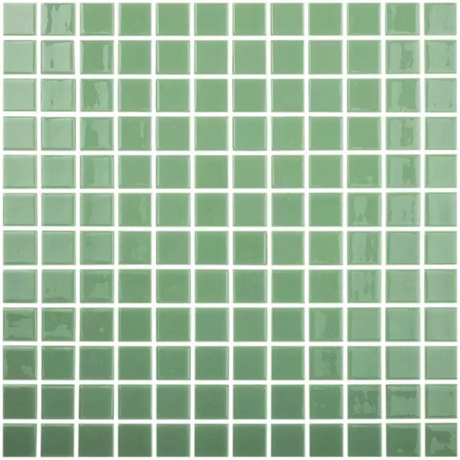 MODERN 1X1 093600M Light Green Glossy Glass - 600 MOSAIC TILE - B2C TILE OUTLET