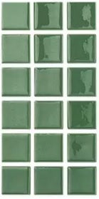 MODERN 1X1 093602M Dark Green Glossy Glass - 602 MOSAIC TILE
