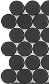 Modern C25 6108 MATT BLACK CIRCLE Glossy Glass - Mosaic Tile