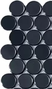 Modern C25 6005 BR BLACK CIRCLE Glossy Glass - Mosaic Tile