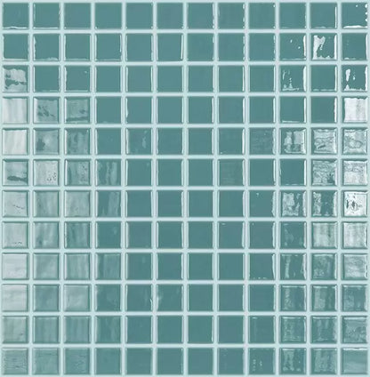 MODERN 1X1 093832M Green Turquoise Glossy Glass - 832 MOSAIC TILE - B2C TILE OUTLET