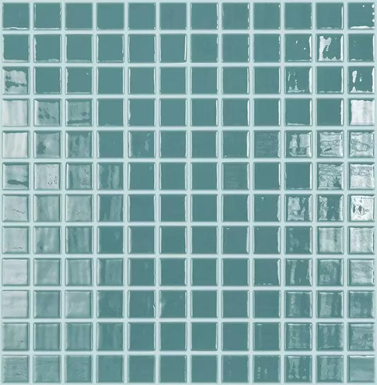 MODERN 1X1 093832M Green Turquoise Glossy Glass - 832 MOSAIC TILE