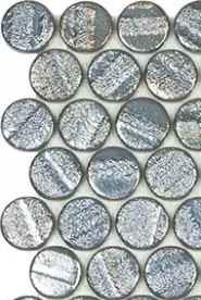 Modern C25 AQUA GREY CIRCLE Glossy Glass - Mosaic Tile