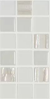 Modern 1X1 ASTRA WHITE Gray White Glossy and Matte Glass Mix Mosaic Tile