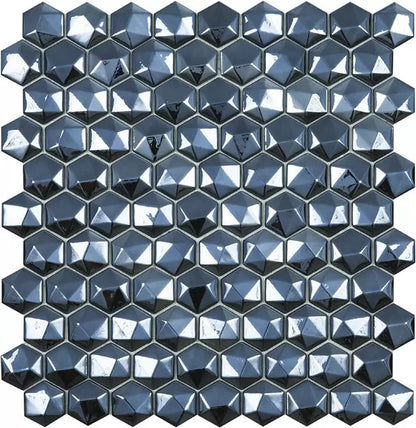 Modern H35 H35358MD DIAMOND BLACK 358/D Glossy Glass - Mosaic Tile