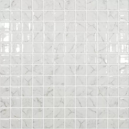 Modern 1X1  CARRARA GREY BR Glossy Glass - Mosaic Tile