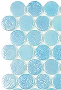 Modern C25 551 SHELL AIR CIRCLE Glossy Glass - Mosaic Tile