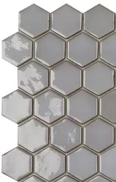 Modern H35 H35354MD DIAMOND COFFEE 354 HEXAGON 3-D Glossy Glass - Mosaic Tile
