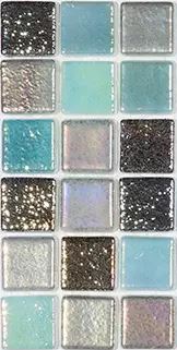 Modern 1X1 DELRAY MIX Glossy Glass - Mosaic Tile
