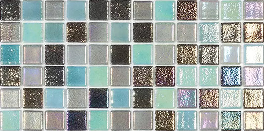 Modern 1X1 DELRAY MIX Glossy Glass - Mosaic Tile
