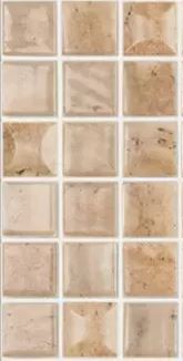 Modern 1X1 EDNA MIX TRAVERTINO BEIGE MT-BR Matte Glossy Glass - Mosaic Tile