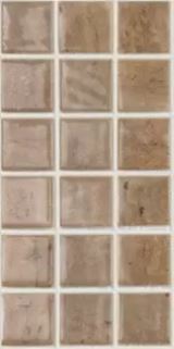 Modern 1X1 EDNA MIX TRAVERTINO NOCE MT-BR Matte Glossy Glass - Mosaic Tile