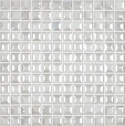 Modern 1X1 EDNA WHITE Glossy Glass - Mosaic Tile