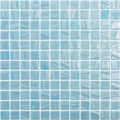 Modern 1X1 Squares AQUA FIRE Glass Glossy Mosaic Tile