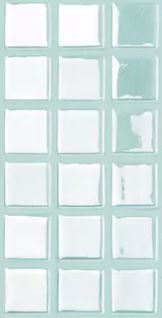 Modern 1X1 Squares FOTOLUMI2 FIREGLASS#2 LIGHT BLUEGRN Glossy Glass - 107 Mosaic Tile