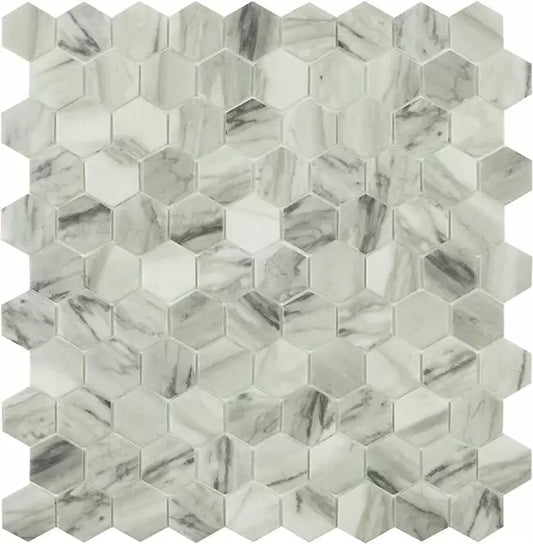 Modern H35 VIENNA Hexagon Glossy Glass - Mosaic Tile