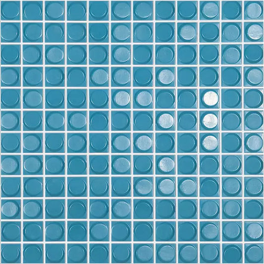 Modern 1X1 AURA LAGUNA Glossy Glass - Mosaic Tile