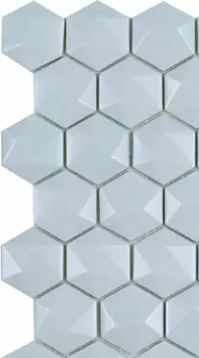 Modern H35925MD MATT LIGHT BLUE 925 HEX 3D Glass - Mosaic Tile