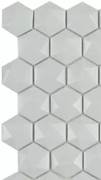 Modern H35909MD MATT LIGHT GREY 909 HEX 3D Glass - Mosaic Tile