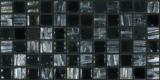 Modern 1X1 MIDNIGHT MOON Glossy Glass - Mosaic Tile