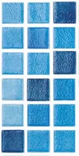 Modern 1X1 093110/508M FOG SKY BLUE / FOG NAVY BLUE MIX Glossy Glass - 110/508 Mosaic Tile