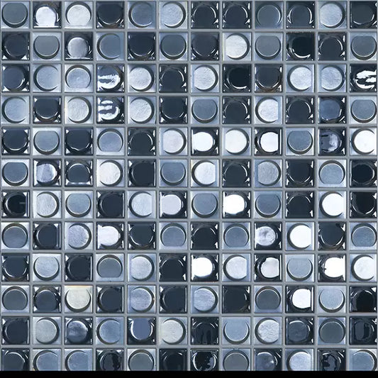 Modern 1X1 NIGHT BLEND Glossy Glass - Mosaic Tile