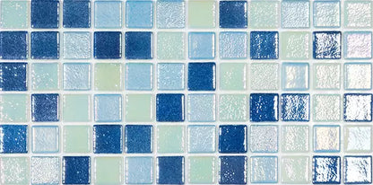Modern 1X1 SUNSET MIX Glossy Glass - Mosaic Tile