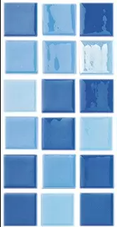 Modern 1X1 Squares Bluefire Mix Glossy Glass Glow In The Dark Mosaic Tile