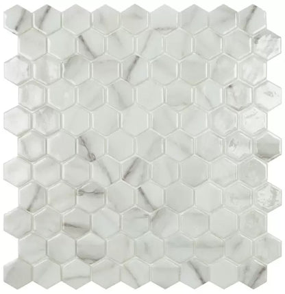 Modern 1X1  CALACATTA BR Glossy Glass - Mosaic Tile