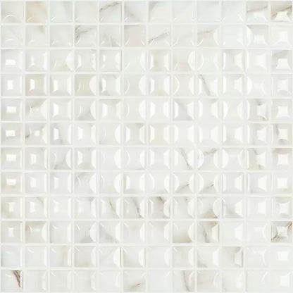 Modern 1X1  EDNA CALACATTA BR Glossy Glass - Mosaic Tile