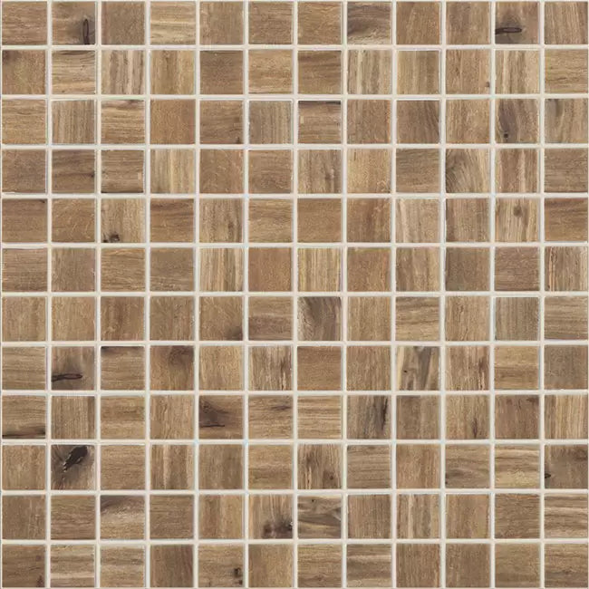 Modern 1X1 WOOD CEREZO MT Matte Glass - Mosaic Tile