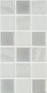 Modern 1X1 Polar Gray White Glossy and Matte Glass Mix Mosaic Tile