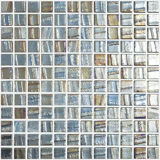 Modern 1X1 Squares Aqua Ocean Glass Glossy Mosaic Tile